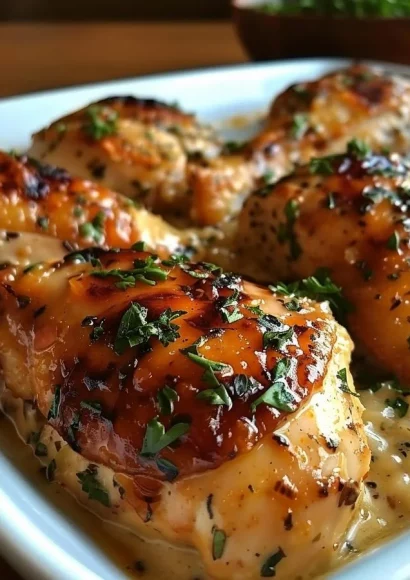 Delicious forgotten chicken dish garnished for a flavorful meal experience