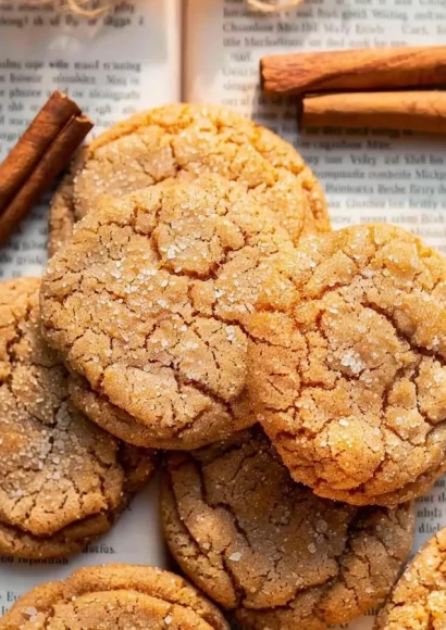 Freshly baked apple butter cookies on a wooden table