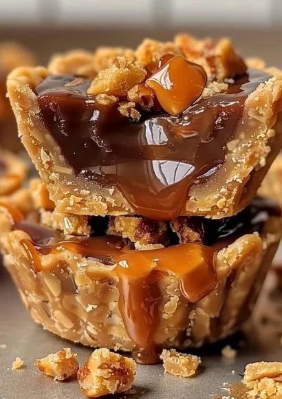 Delicious Butterfinger Caramel Crunch Mini Pies ready to satisfy your sweet cravings