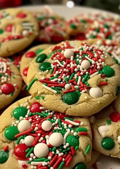 Colorful cake mix Christmas cookies decorated for the holiday season