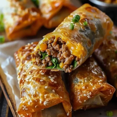 Thumbnail for Cheeseburger Egg Rolls