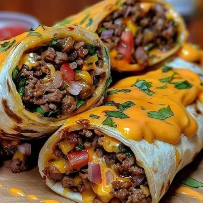 Thumbnail for Cheesy Beef Wraps