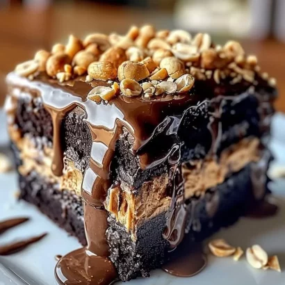Thumbnail for Chocolate Peanut Butter Poke Cake