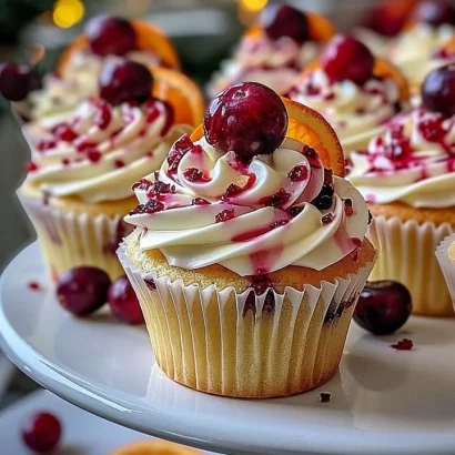 Thumbnail for Cranberry Orange White Chocolate Cupcakes