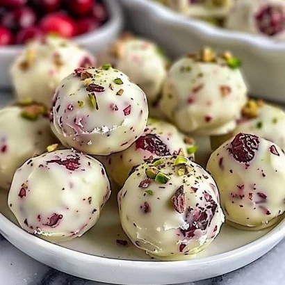 Thumbnail for Cranberry Pistachio White Chocolate Truffles