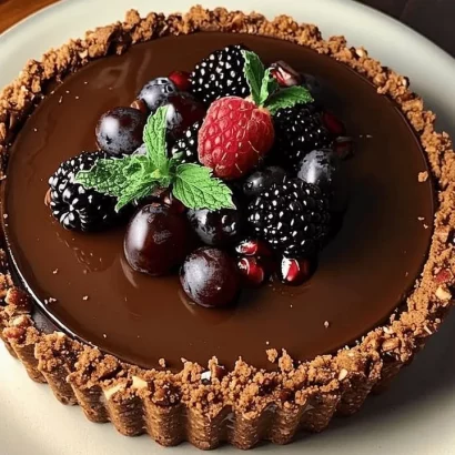 Thumbnail for Dark Chocolate Tart with Fresh Berries and Nutty Crust