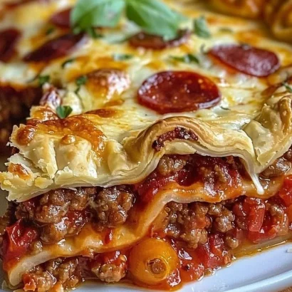 Thumbnail for Deep Hamburger Sausage & Pepperoni Pie