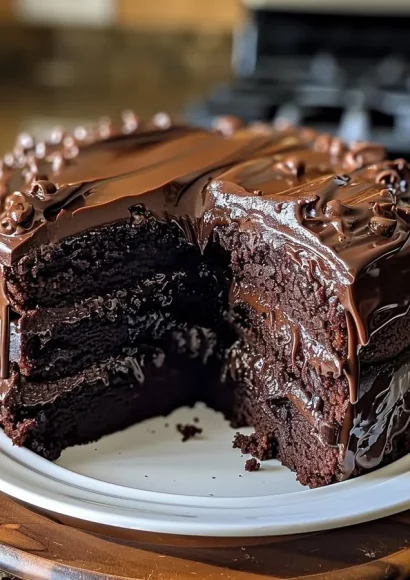 Delicious Double Chocolate Coca Cola Cake with rich frosting and cola flavor.