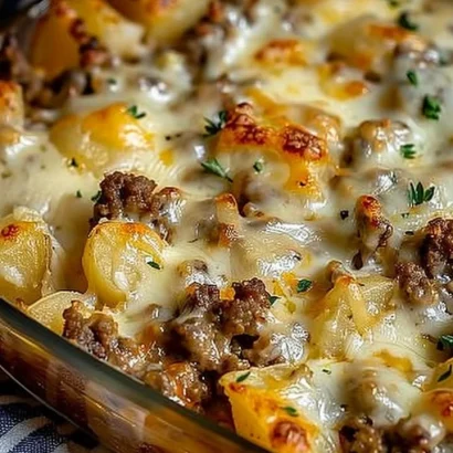 Thumbnail for Easy Hamburger Potato Casserole