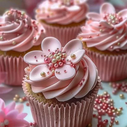 Thumbnail for Elegant Pink Buttercream Cupcakes