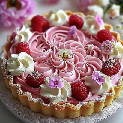 Thumbnail for Elegant Pink Flower Tart