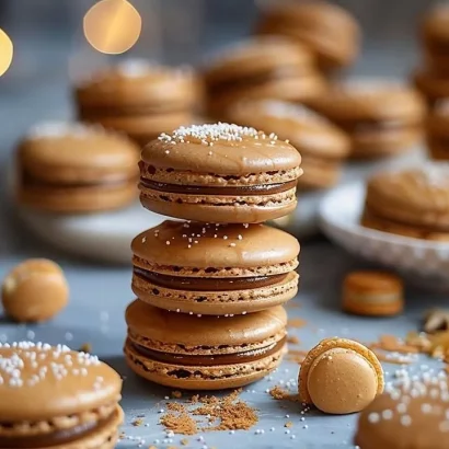 Thumbnail for Festive Gingerbread Macarons with Spiced Caramel Drizzle