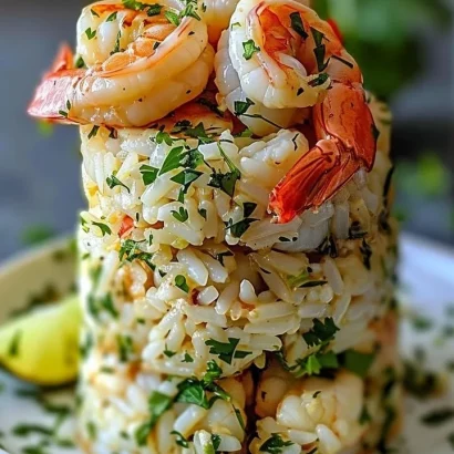 Thumbnail for Garlic Butter Shrimp and Cilantro Lime Rice Stack