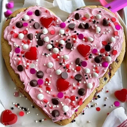 Thumbnail for Heart-Shaped Cookie Cake for Valentine’s Day