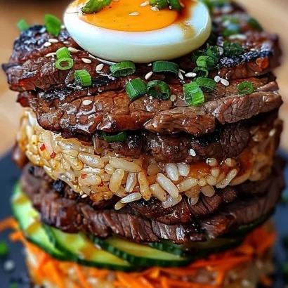 Thumbnail for Korean BBQ Beef Rice Stack