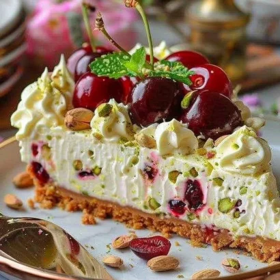 Thumbnail for Lemon-Lime Cherry Pistachio Cheesecake