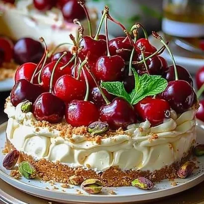 Thumbnail for Lemon Lime Cherry Pistachio Cheesecake