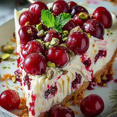 Thumbnail for Luscious Lemon-Lime Cherry Pistachio Cheesecake
