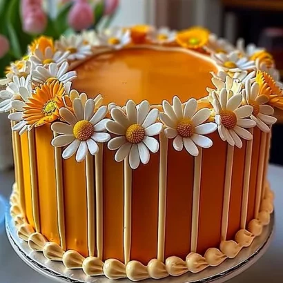 Thumbnail for Orange Creamsicle Cake with Daisy Decorations