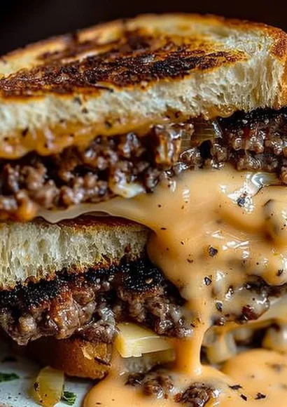 Delicious patty melts with secret sauce served on grilled rye bread