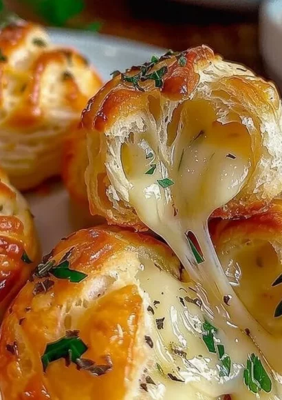 Pillsbury Biscuit Garlic Butter Cheese Bombs ready to serve