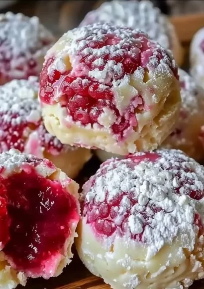 Raspberry Cream Cheese Bites served on a plate with fresh raspberries