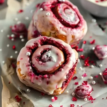 Thumbnail for Red Velvet Valentine’s Day Cinnamon Rolls