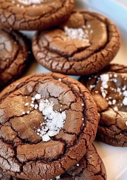 Freshly baked soft chocolate sugar cookies on a cooling rack