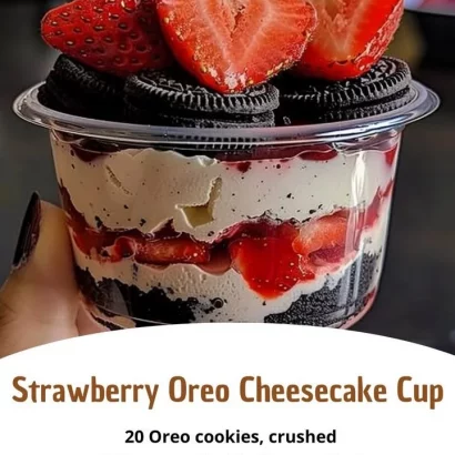 Thumbnail for Strawberry Oreo Cheesecake Cups