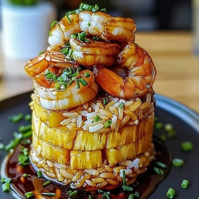 Thumbnail for Teriyaki Shrimp & Pineapple Rice Stack